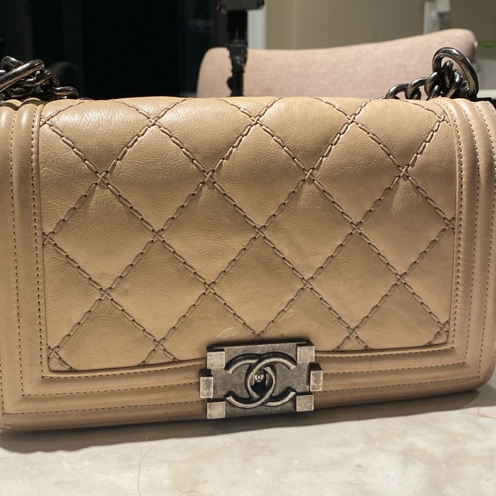 Chanel Stitch Boy Flap Bag Quilted Calfskin Old Medium